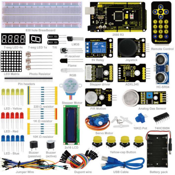 [KS0076] New keyestudio advanced study kit with 2560 R3 for Arduino Starter