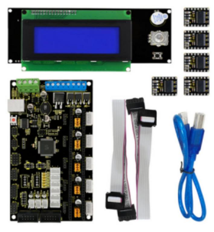 [KS0092] Keyestudio 3D Printer Kit for Arduino, includes MKS base V1.2 + 5x 8825 + LCD 2004 smart Controller