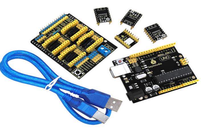 [KS0286] Keyestudio CNC kit for arduino CNC Shield V3+UNO R3+ 4pcs DRV8825 driver /GRBL compatible