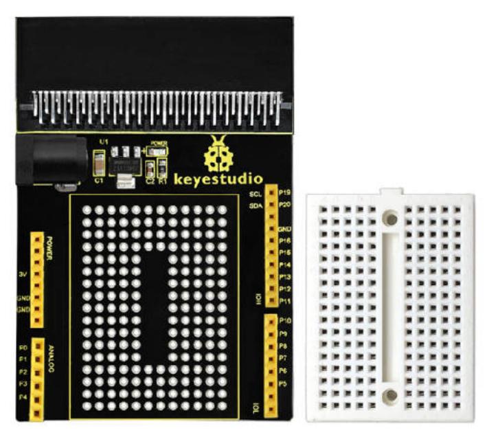 [KS0292] Keyestudio Micro: Bit Prototyping Shield V1 with Small Breadboard
