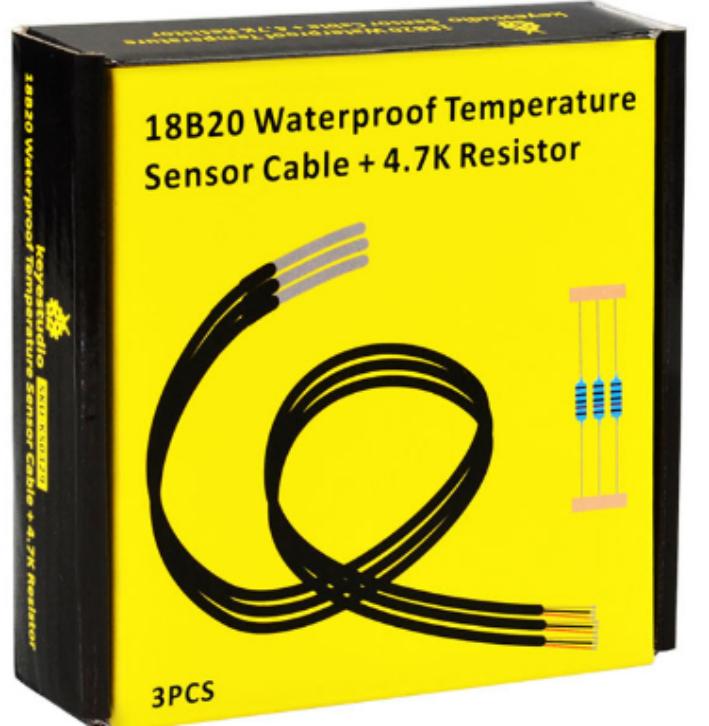 [KS0329] Keyestudio 18B20 Waterproof Temperature Sensor + 4.7K Resistor (3PCS)