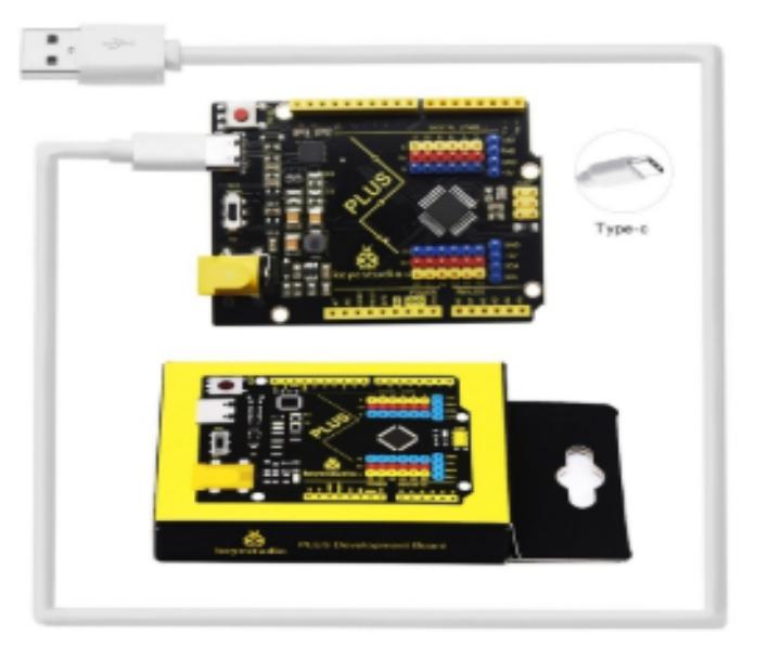 [KS0486] Keyestudio PLUS Development Board with Type C interface +USB cable compatible with Arduino Uno R3