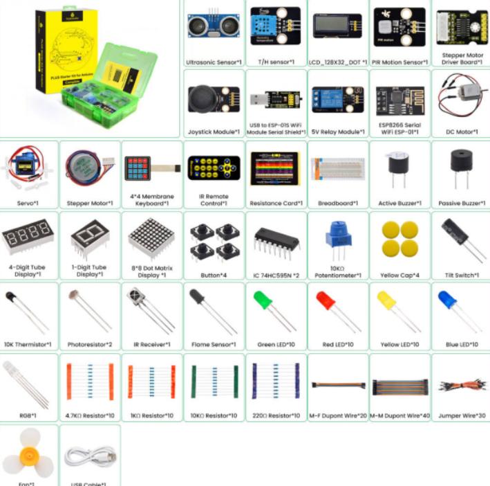 [KS0539] Keyestudio Complete Starter Kit for Arduino （does not include Plus mainboard）