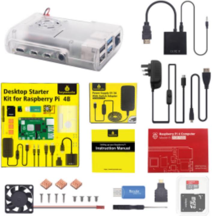 [KS3009] Raspberry Pi 4B complete kits with UK plug power supply (with Raspberry Pi 4GB)