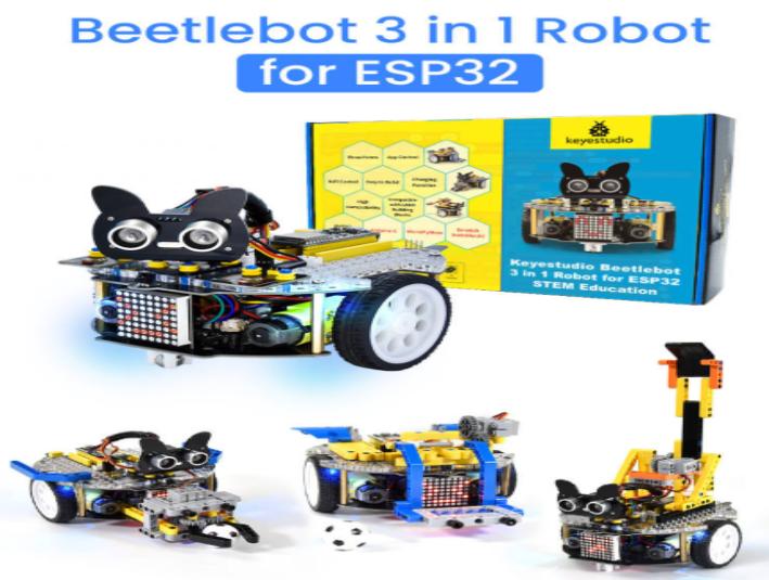 [KS5002] Keyestudio Beetlebot 3 in 1 Robot for Arduino ST EM Education--Scratch