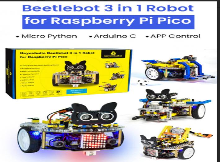 [KS3027] Keyestudio Beetlebot 3 in 1 Robot for Raspberry